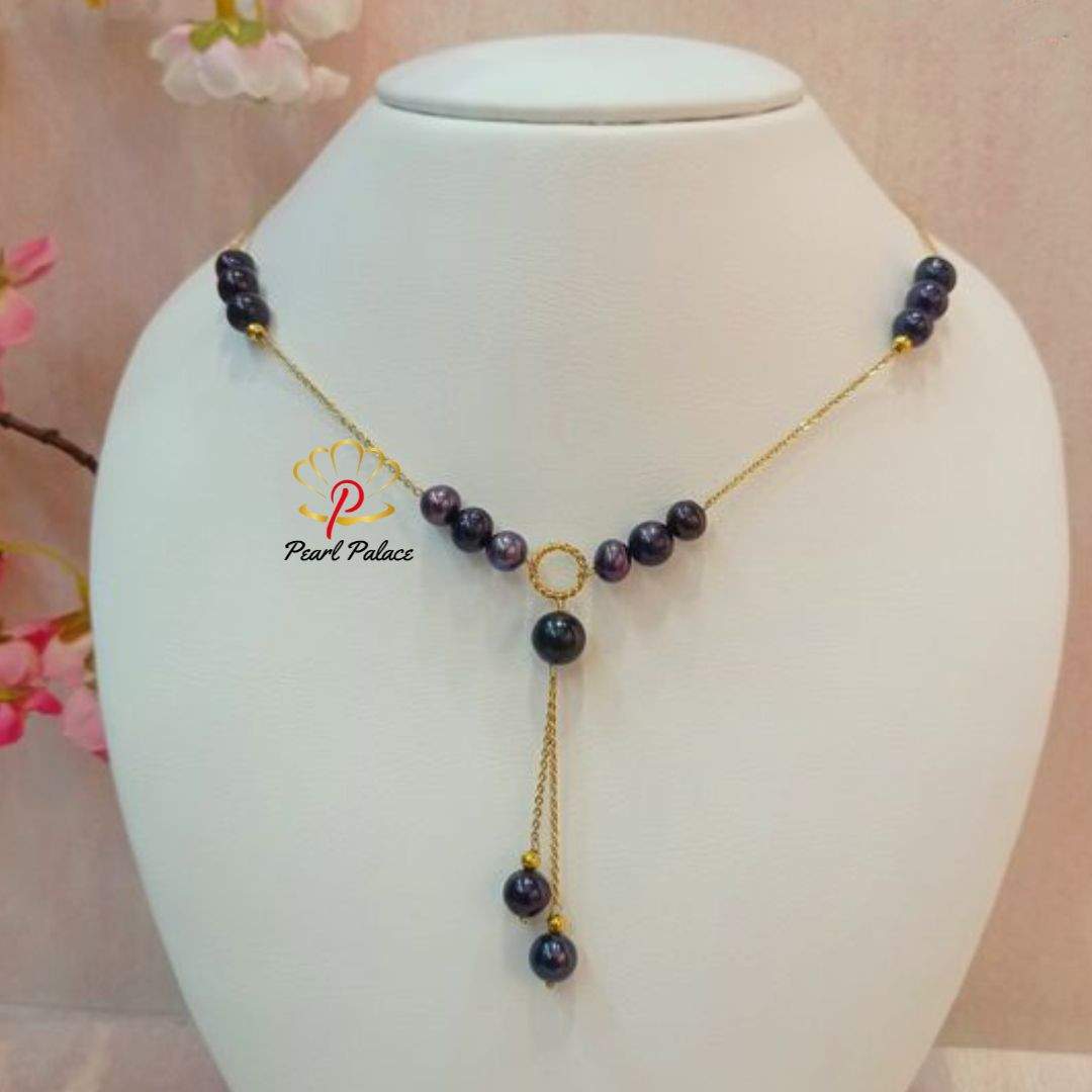 Elegant Black Pearl Drop Necklace