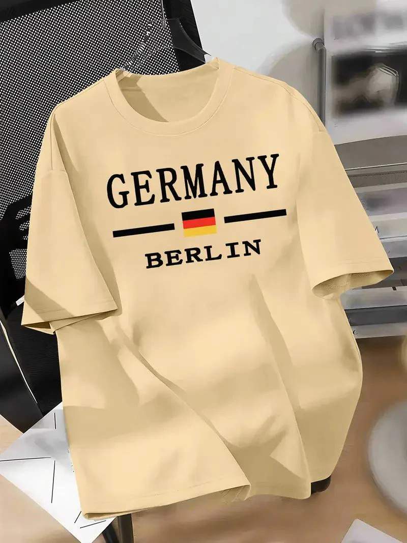 Drop Shoulder Print T-Shirt - Germany Stripe — 2