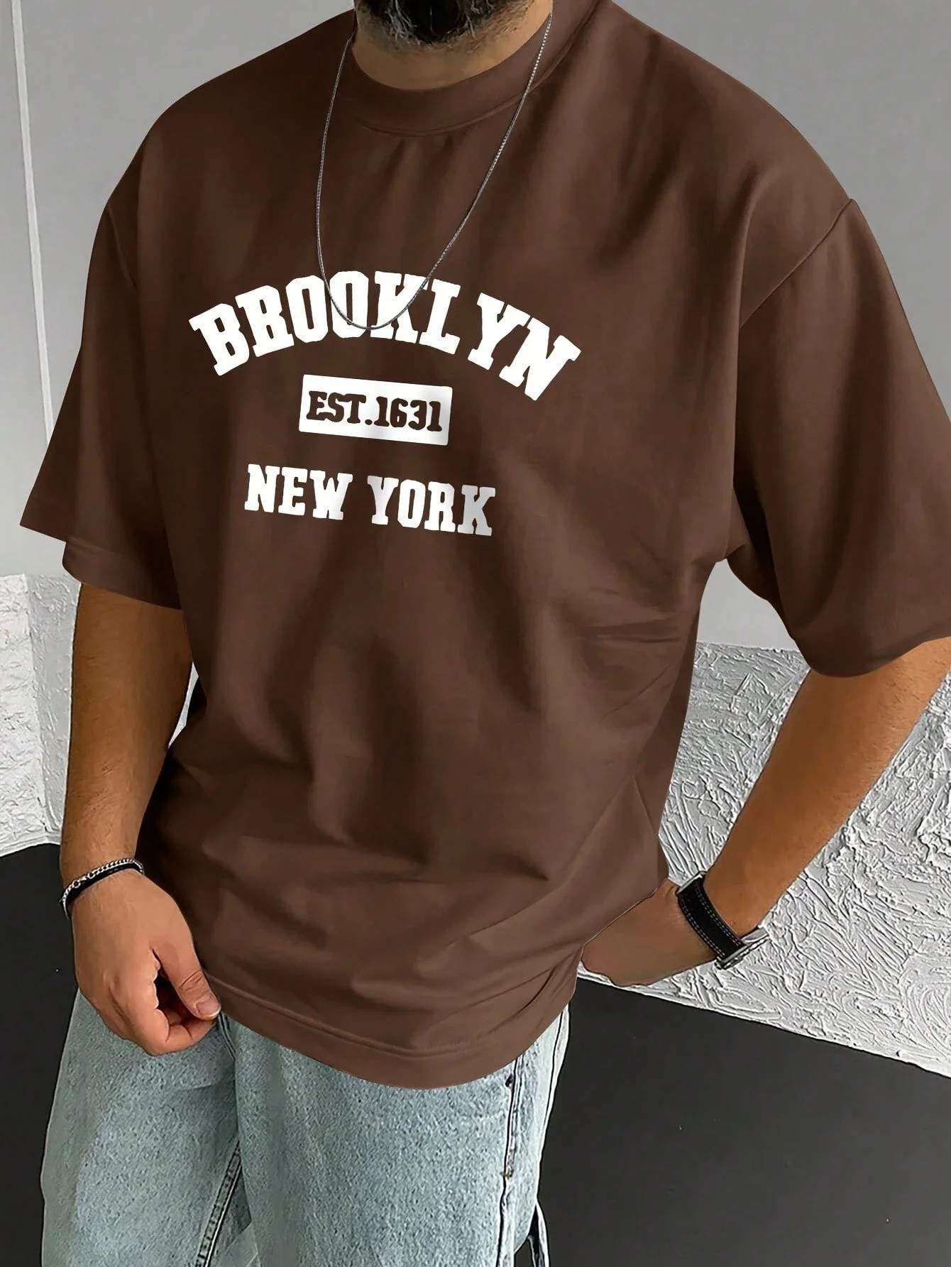 Drop Shoulder Print T-Shirt - Brooklyn