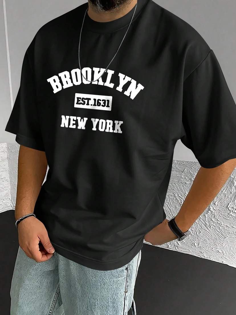 Drop Shoulder Print T-Shirt - Brooklyn — 2