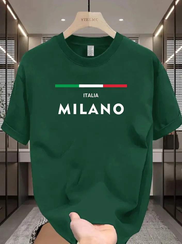 Drop Shoulder Print T-Shirt - Milano Stripe