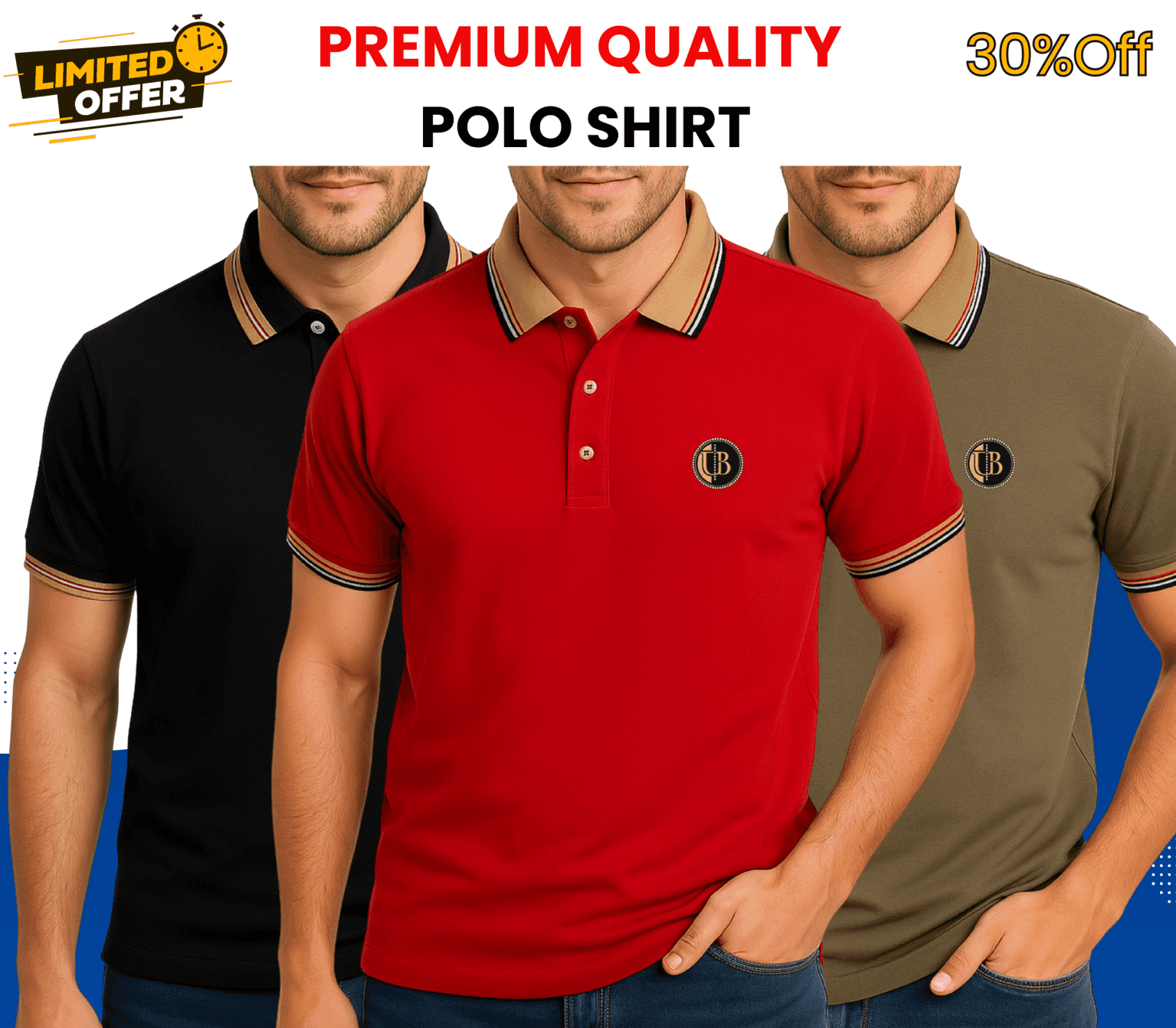 BURBERRY Polo Shirt Combo ( 3 Pieces )