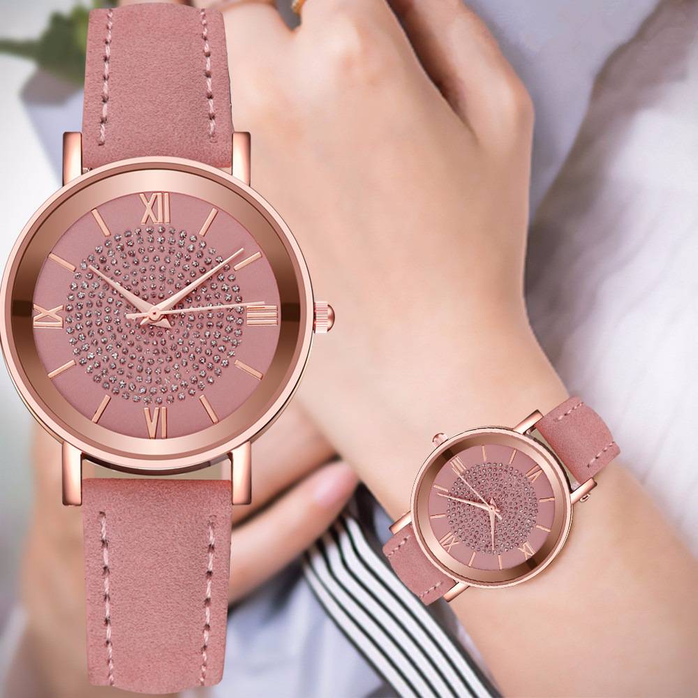 New Gift Starry Fashion Casual Trendy Women's Watch Foreign Trade Belt Quartz Rhinestone Watch Exquisite
