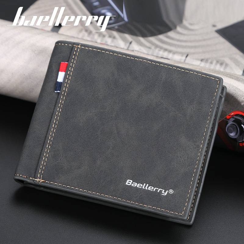 baellerry New Men's Wallet Fashionable Thin Multi-card Large Capacity Youth Short High-end Wallet