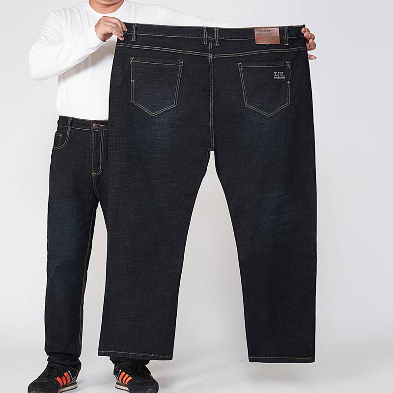 Men's Plus Size Plus Size Jeans Fat Casual Long Pants Extra Fat Extra Large Loose Men's Pants Autumn and Winter Size 52