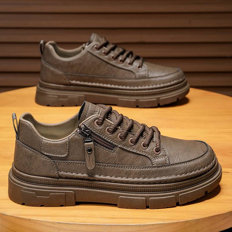 Autumn Men's Shoes New Breathable Waterproof Non-Slip Chef Shoes Men's Trendy Versatile Casual Leather Shoes Short Boots Work Shoes