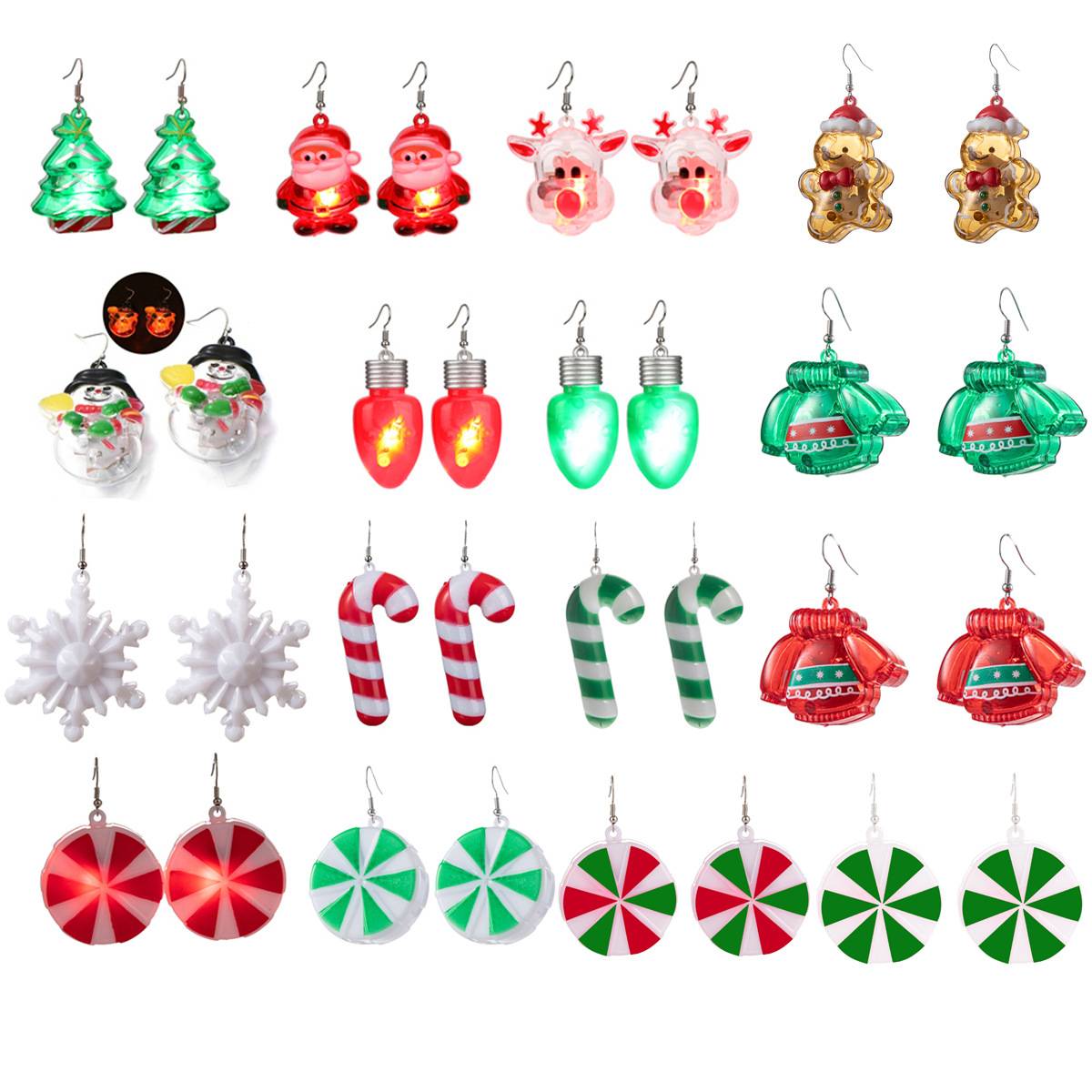 Tassel Star Earrings Cool Christmas Santa Claus Snowman Candy Cane Earrings