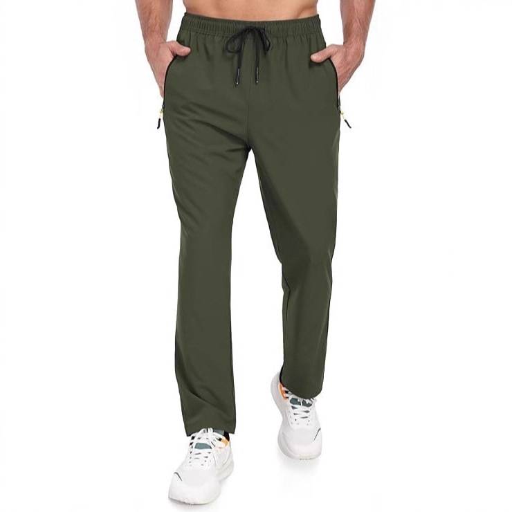 Men's Elastic Lightweight Jogger Pants Amazon Hot-Selling Zipper Pocket Sweatpants Wish Fitness Training Jogging Pants