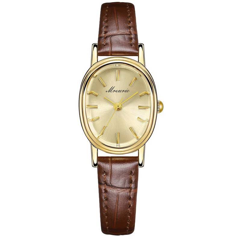 New ins women's high-end stylish wristwatch, simple and niche, with a sophisticated oval quartz egg-shaped design. Women's watch