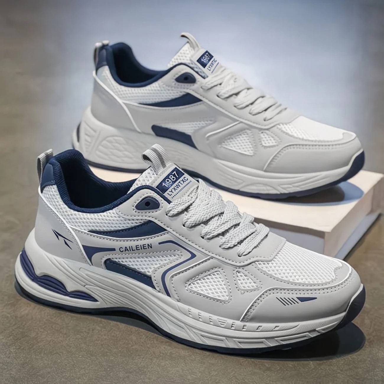 Shoes for Men, Mesh Sports Shoes for Men, New Summer Trendy Breathable Casual Running Shoes, Thick-Soled Dad Shoes for Men