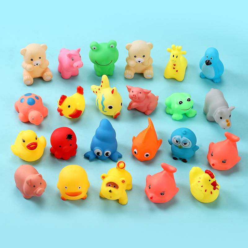 Vinyl kneading called vocalization cute cartoon animal little yellow duck baby baby bathroom children's bath water toys