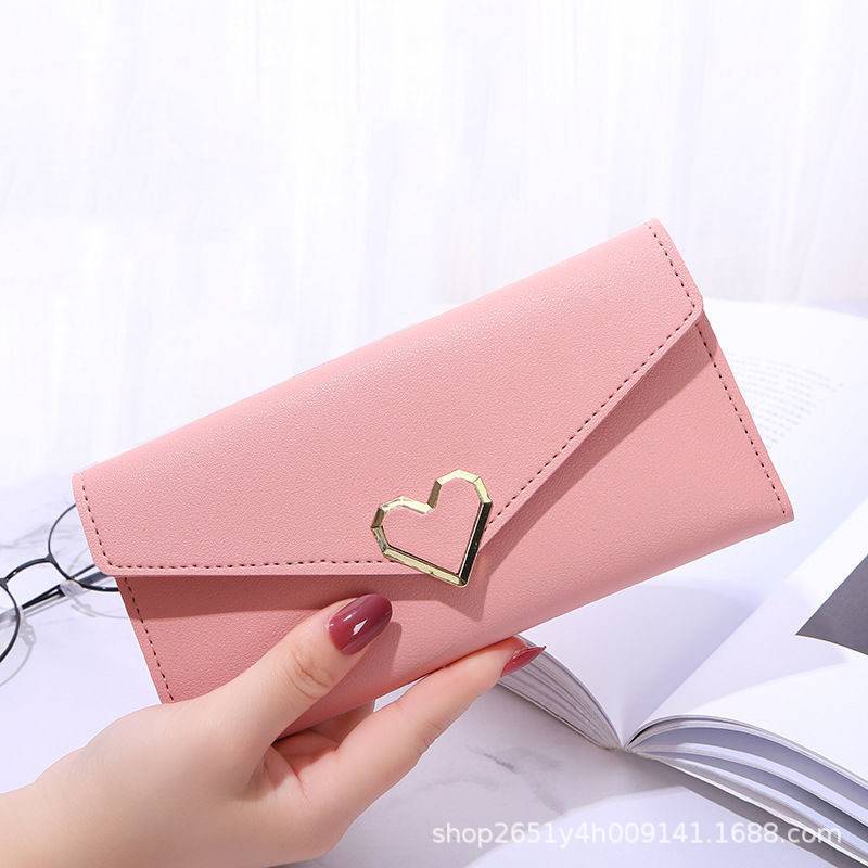 Solid Color Fashion Simple Thin Korean Style Wallet Women's Long Wallet Multi Card Small Fresh Coin Purse Clutch