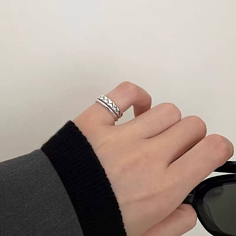925 Silver-Plated Twist Tail Ring for Women, Accessible Luxury Double-Layer Open Ring, Niche Design, Cool Style, Retro Old Ring Ins
