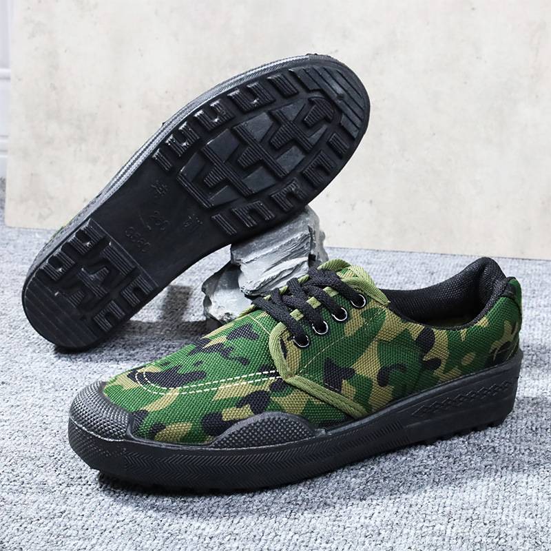 Men's and women's liberation site camouflage shoes labor protection shoes rubber shoes work shoes military training shoes low shoes non-slip Labor