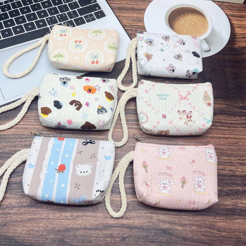 New cross-border coin purse wrist strap cartoon coin bag cute mini storage bag for girls