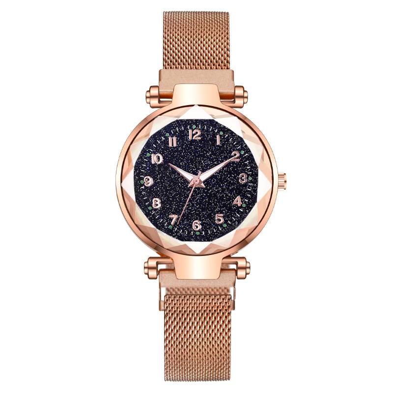 Douyin Popular Milan Strap Fashionable Magnet Digital Starry Sky Ladies Watch Female Internet Celebrity Lazy Watch Wholesale