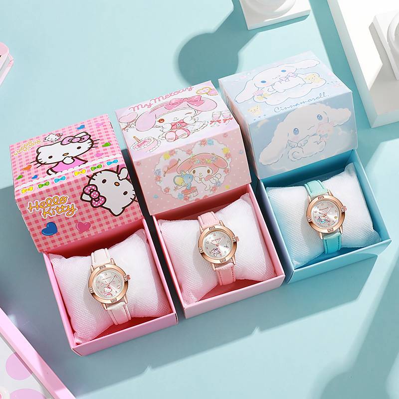 Alloy Diamond-Encrusted Leather Strap Watch for Female Middle School Students, Quartz Watch for Girls, Wholesale Niche Fashion Watch, Foreign Trade