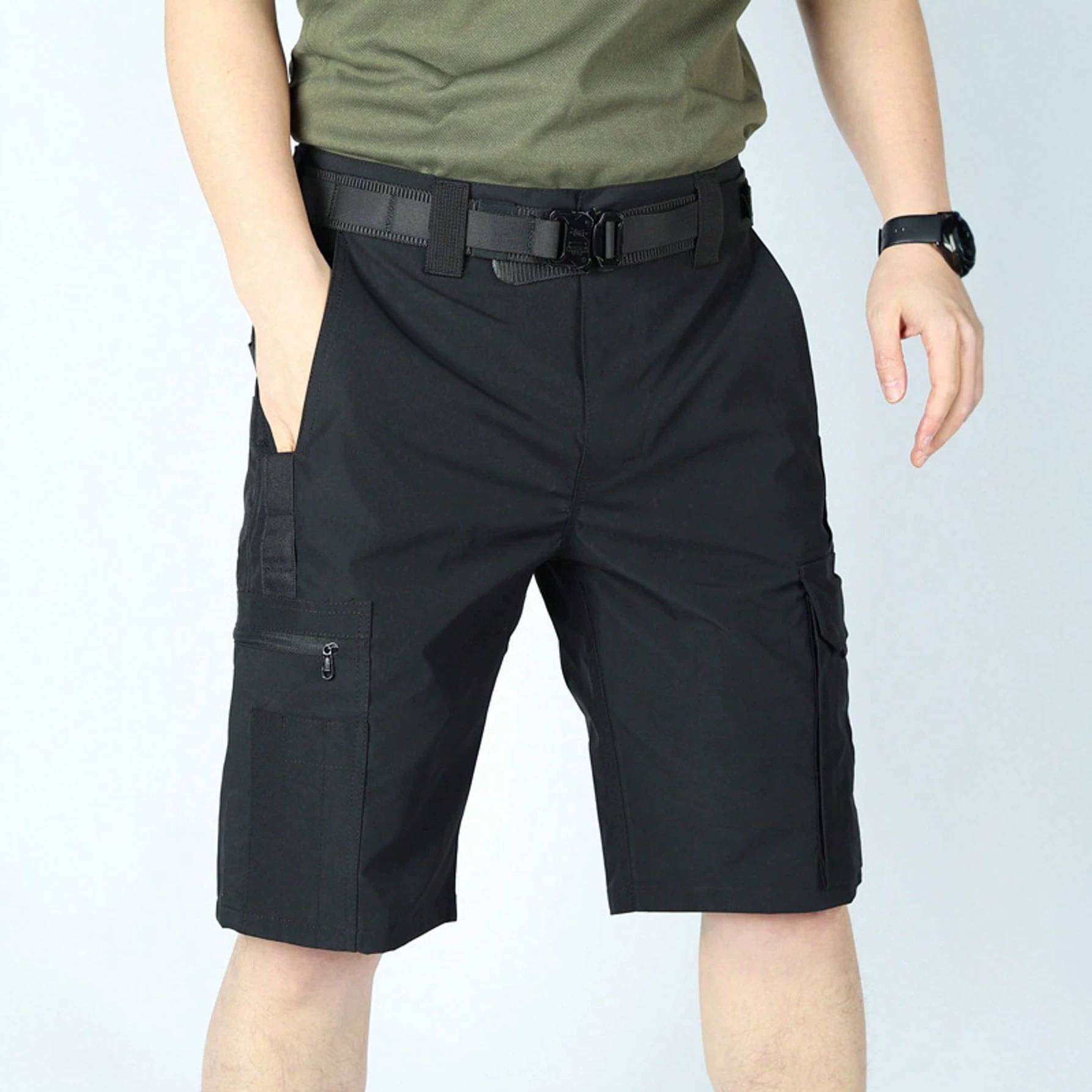 Trendy Cross-Border Men's Workwear Shorts with Multiple Pockets, Quick-Dry, Durable, Versatile, Casual Summer Shorts
