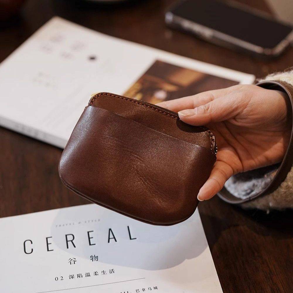 Vintage Artistic Niche Coin Purse, Light Luxury Portable Lipstick Bag, Japanese-Style Card Holder, Handheld Mini Coin Storage Bag