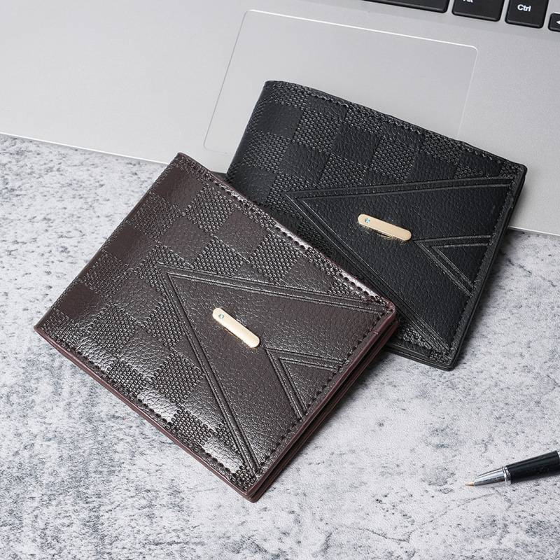 Factory Direct sales 2023 new men's wallet short business wallet youth horizontal light luxury multi-card position