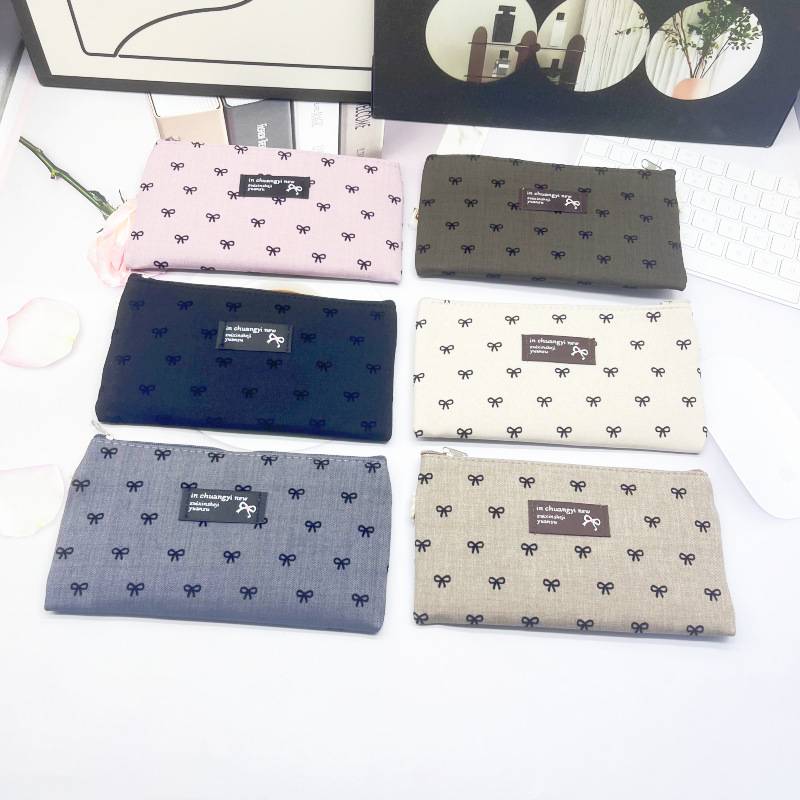 Korean Bow Print Mobile Phone Bag Coin Purse Women's Simple Hand Rope Wrist Coin Storage Bag Fabric Manufacturer