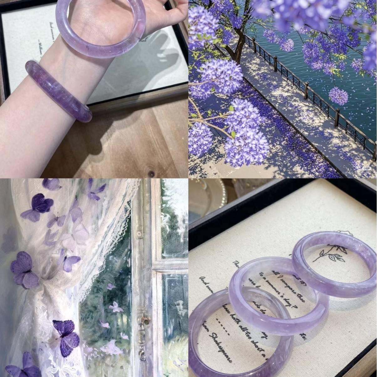 10mm New Chinese Style Lavender Purple Bracelet Imitation Agate Jade Bracelet Lychee Jelly Round Bar Bracelet Trendy Women's Manufacturer Dropshipping