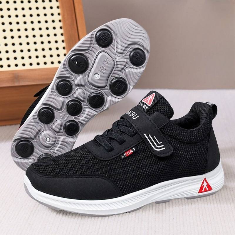Spring and Autumn Old Beijing Cloth Shoes for Men, Sports Flats with Lining, Comfortable Non-Slip Walking Shoes for Middle-Aged and Elderly Women