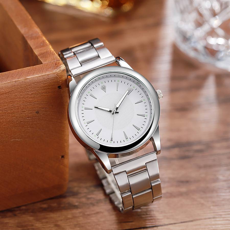 Cross-Border Hot-Selling New Model Unisex Steel Band Watch Female Couple Watch Male Quartz Watch Manufacturer Spot Wholesale