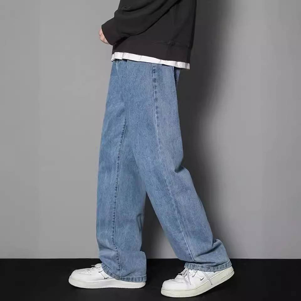 AliExpress Hot Selling Jeans Men's Summer Thin Loose Straight 2024 New Fashion Brand Pants with Wide Leg for Men