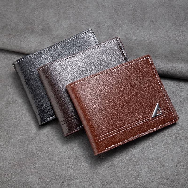 European and American Men's Short Wallet, Young Men's Business Casual Multi-Card Slot Wallet, Soft Leather Wallet, Trendy Retro