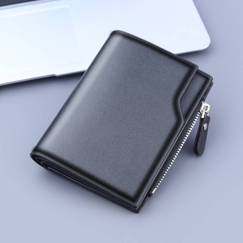 Men's Short Wallet New Wallet Men's Three-fold Multi-card Wallet Men's 13-card Zipper Coin Purse for Men