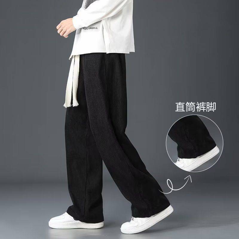 Men's Casual Pants Spring and Autumn 2025 New Loose Straight Wide-Leg Sweatpants Autumn and Winter Sports Casual Long Pants