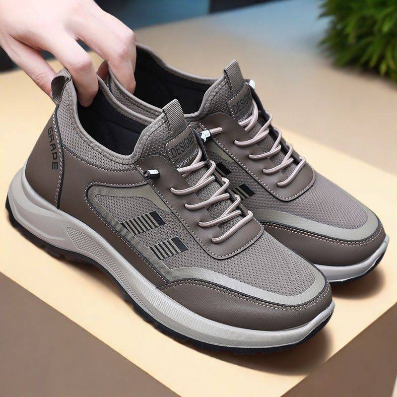 Spring and Autumn New Men's Shoes, Comfortable and Breathable Casual Sports Shoes, Men's Soft-Soled Non-Slip Dad Shoes, Walking and Hiking Travel Shoes