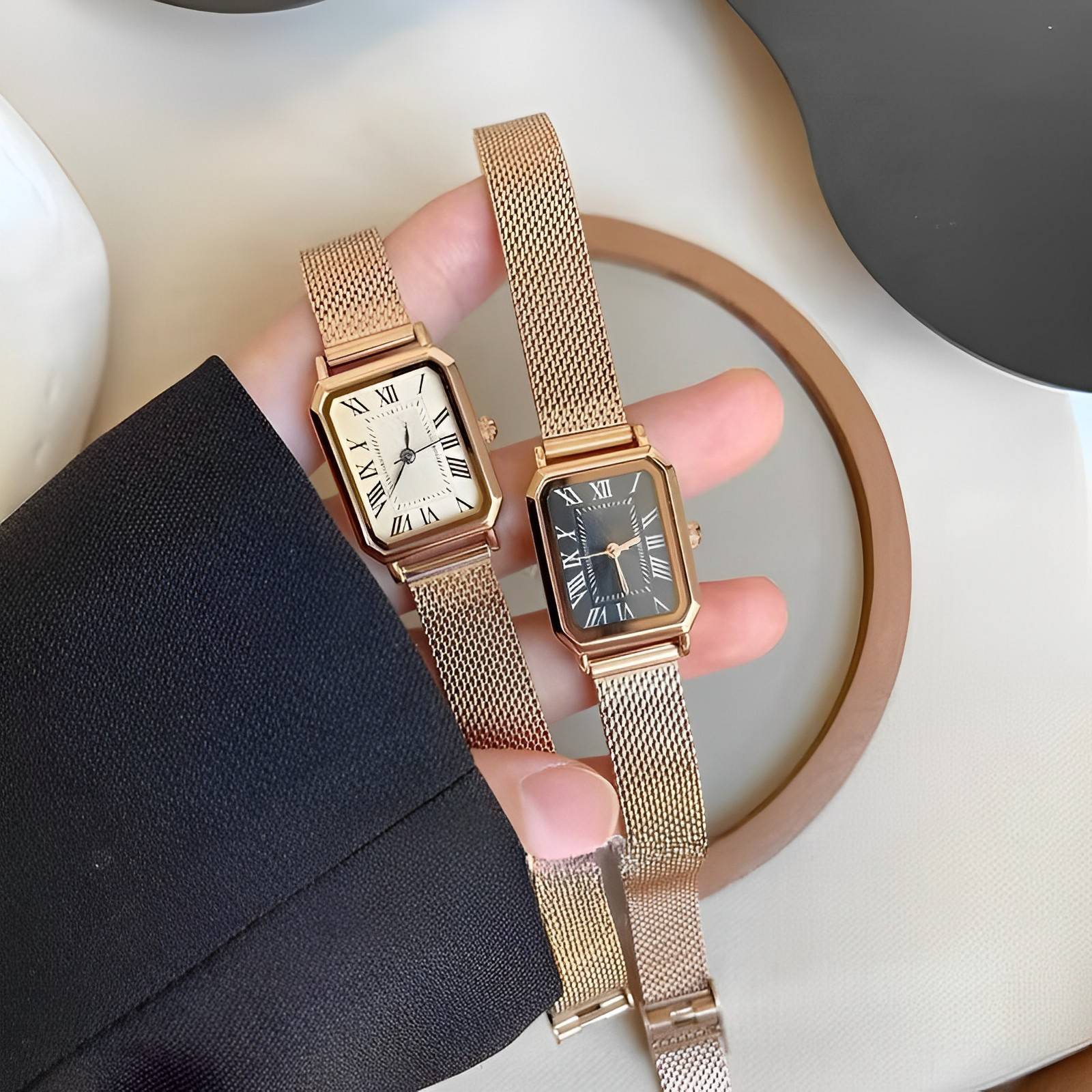 Women's Women's Watch Students Light Luxury Niche Junior High School Students Fashion Art Academy Style Retro Elegant Quartz Watch