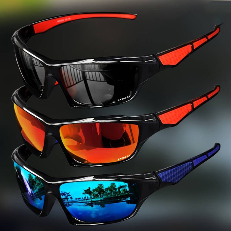 New Cross-border Men's Fashion Sunglasses Colorful Film Outdoor Night Vision Driver Driving Sunglasses Riding Sports Glasses