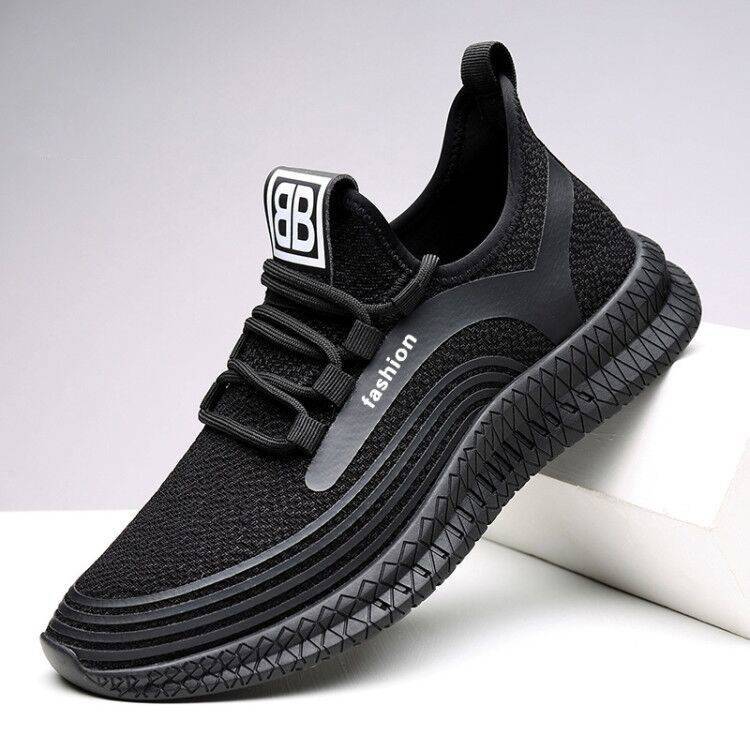 Shoes for Men 2024 Spring New Foreign Trade Wholesale Breathable Fly Woven Mesh Sports Shoes Trendy Running Casual Shoes