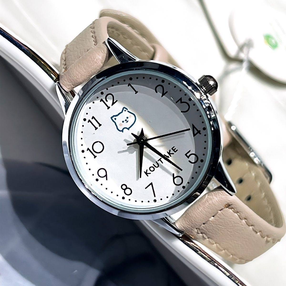 New Product Student Exam Women's Watch Female Style Niche Digital Junior High School Girls Leather Strap Life Waterproof Watch