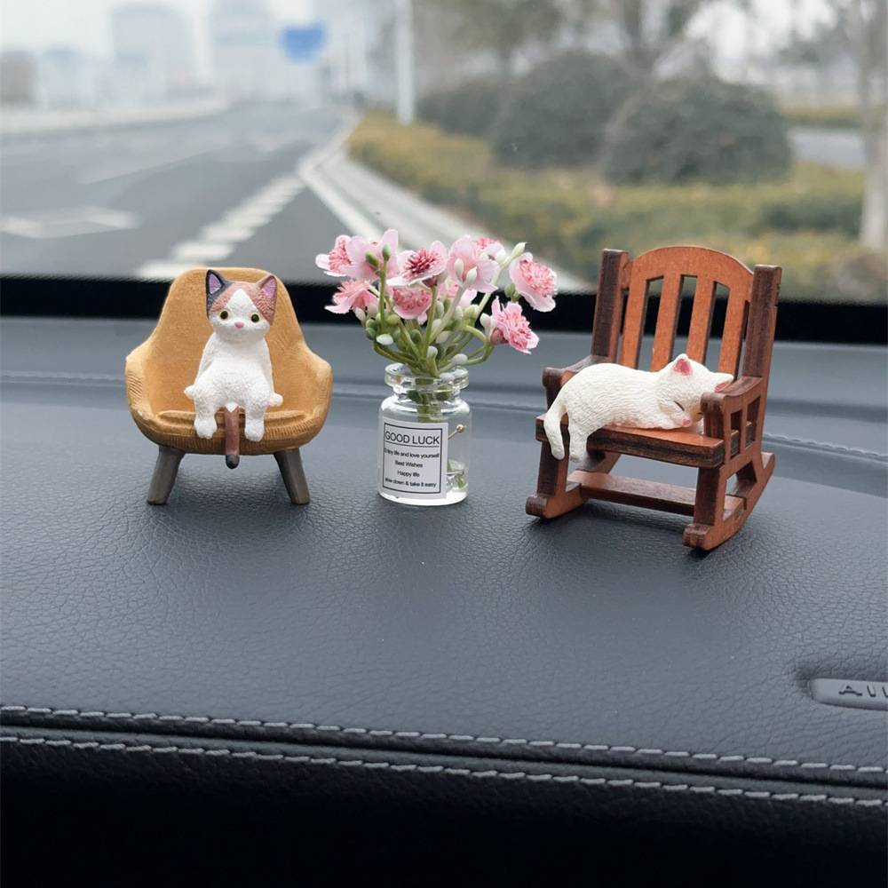 Car Cat Ornaments Car Creative Central Control Ornaments Interior Decoration Cartoon Cute Car Ornaments Internet Celebrant Women