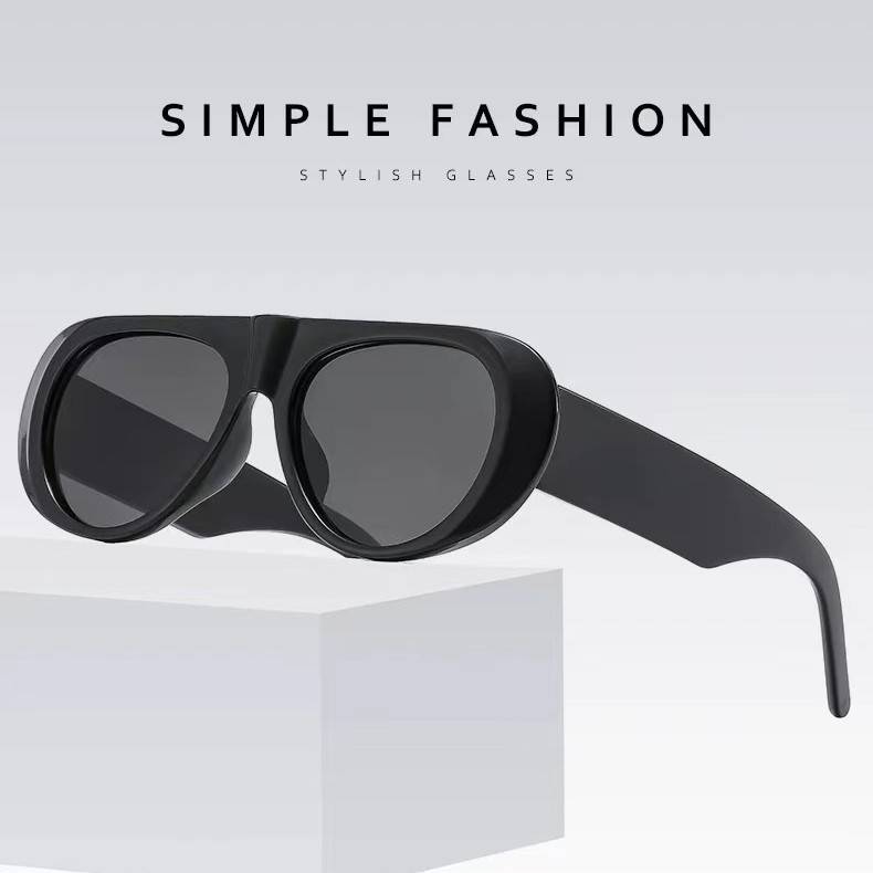 Cross-Border Sunglasses for Female Pilots with Wide Legs, European and American Sun Protection, Fashionable Personality, Versatile Retro Large-Frame Sunglasses for Men, Starry Sky