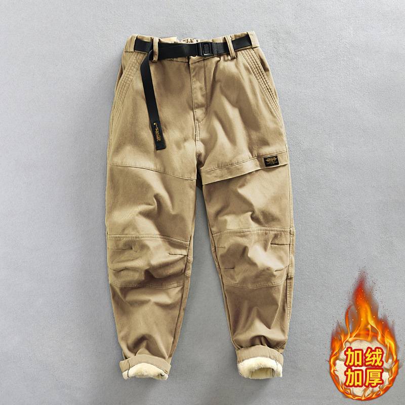 Z381 men's tooling fleece-lined casual pants a generation of hair