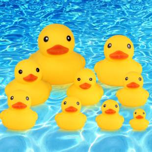Jixin Little Yellow Duck Toy Children's Playing in the Water and Bathing Pinch and Calling Big Yellow Duck Sound Baby Toy No. 1-9 Duck