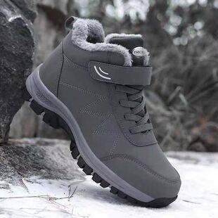Cotton Shoes with Soft Soles for Men, Padded and Fleece-Lined, Suitable for Middle-Aged and Elderly, Non-Slip, Warm, Dad Shoes, Winter Snow Boots, Lightweight