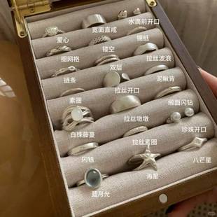 S925 sterling silver French-style plain ring for women, fashionable, high-end, unique, niche, ins-style, vintage, heavy-duty index finger ring