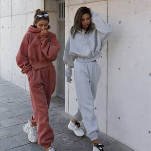 2025 Amazon Hot-Selling European and American Autumn and Winter Women's New Casual Sweatshirt Jacket Sports Suit for Women