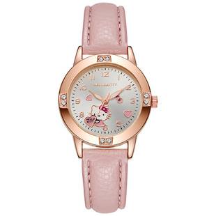 Rose Gold Diamond-Encrusted Leather Strap Watch, Middle School Student Watch, Women's Sanliou Quartz Watch, Cross-Border Watch Supply Wholesale
