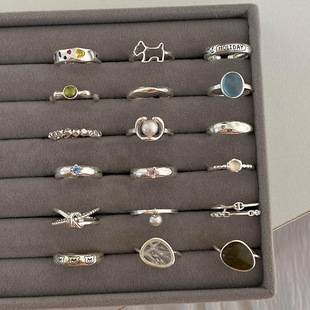Summer Daily S925 Sterling Silver Same Style Ring Women's Color-free Light Luxury Finger Ring All-match High-end Open Finger Ring