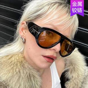 T-Shaped Large Frame Sunglasses Pilot 2024 New Toad Fashion Cross-Border Sunglasses Personalized Women's Sunglasses