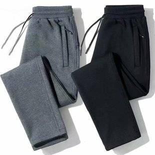 Autumn and Winter Casual Sports Pants for Men 2025 Spring & Fall Korean Style Loose Leggings Sweatpants Youth Straight Fleece-Lined Long Pants