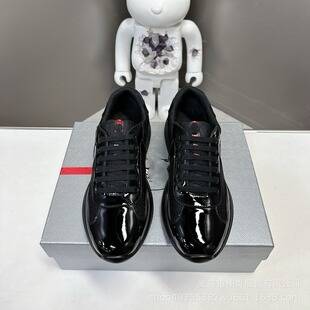 P Brand Sports Shoes for Cross-Border Trade, High-Quality Men's Shoes with Mesh and Patent Leather Combination, Casual Sneakers, Lightweight and Breathable for Everyday Use