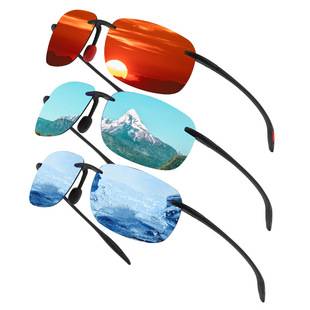 TR90 Material TAC Polarized Real Film Sports Riding Sunglasses Frameless Outdoor Sunglasses Men and Women Climbing Ultra Light